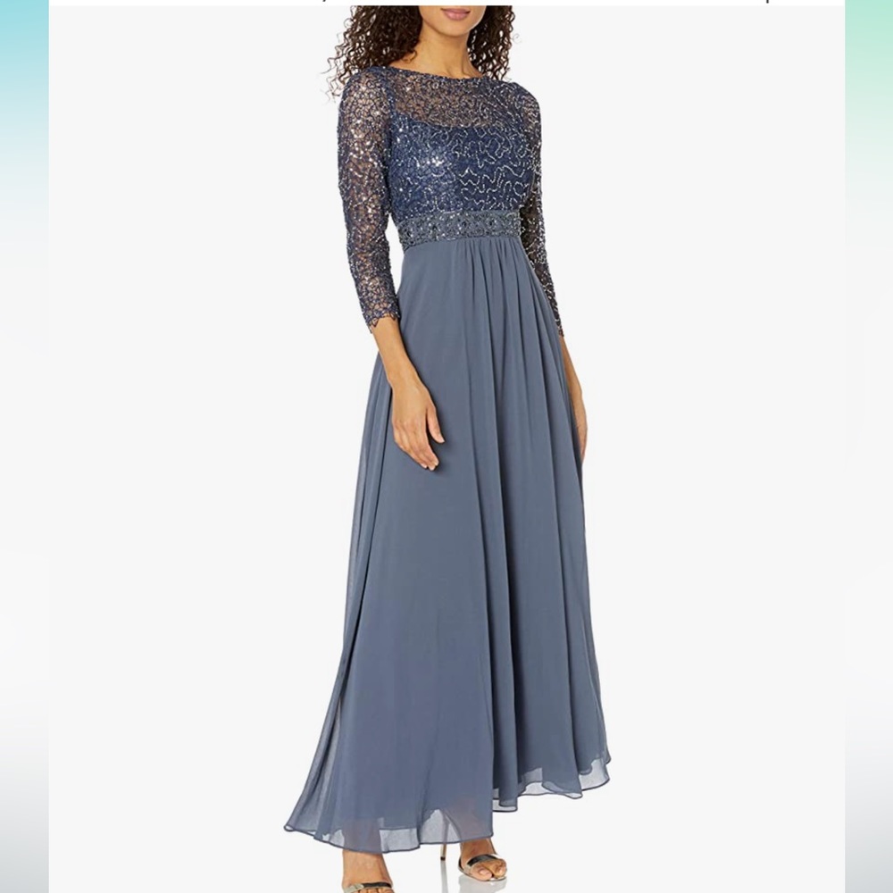 Decode 3/4 beaded illusion gown. Size 4